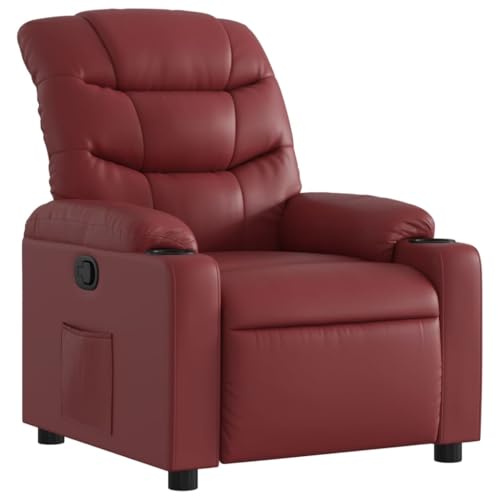 SDWEHO7 Relaxsessel, Fernsehsessel mit Liegefunktion, Polstersessel mit Seitentasche für Wohnzimmer, Schlafzimmer, Büro, 75.5x93x99.5 cm Weinrot Kunstleder SDWEHO7 Relaxsessel, Fernsehsessel mit Liegefunktion, Polstersessel mit Seitentasche für Wohnzimmer, Schlafzimmer, Büro, 75.5x93x99.5 cm Weinrot Kunstleder von SDWEHO7