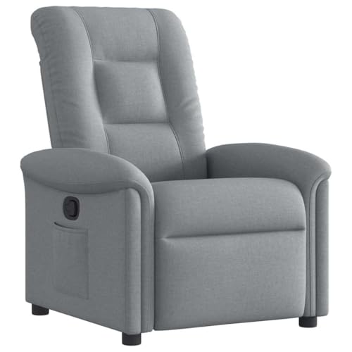SDWEHO7 Relaxsessel, Fernsehsessel mit Liegefunktion, Polstersessel mit Seitentasche für Wohnzimmer, Schlafzimmer, Büro, 77 x 91.5 x 96 cm Hellgrau Stoff SDWEHO7 Relaxsessel, Fernsehsessel mit Liegefunktion, Polstersessel mit Seitentasche für Wohnzimmer, Schlafzimmer, Büro, 77 x 91.5 x 96 cm Hellgrau Stoff von SDWEHO7
