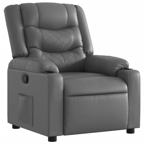 SDWEHO7 Relaxsessel, Fernsehsessel mit Liegefunktion, Polstersessel mit Seitentasche für Wohnzimmer, Schlafzimmer, Büro, 77 x 93 x 99 cm Grau Kunstleder SDWEHO7 Relaxsessel, Fernsehsessel mit Liegefunktion, Polstersessel mit Seitentasche für Wohnzimmer, Schlafzimmer, Büro, 77 x 93 x 99 cm Grau Kunstleder von SDWEHO7