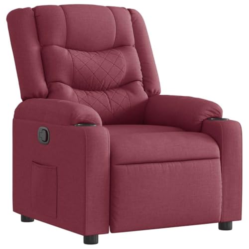 SDWEHO7 Relaxsessel, Fernsehsessel mit Liegefunktion, Polstersessel mit Seitentasche für Wohnzimmer, Schlafzimmer, Büro, 77 x 93 x 99 cm Weinrot Stoff SDWEHO7 Relaxsessel, Fernsehsessel mit Liegefunktion, Polstersessel mit Seitentasche für Wohnzimmer, Schlafzimmer, Büro, 77 x 93 x 99 cm Weinrot Stoff von SDWEHO7