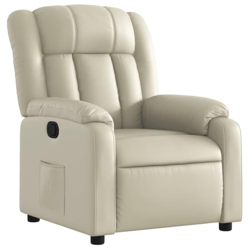 SDWEHO7 Relaxsessel, Fernsehsessel mit Liegefunktion, Polstersessel mit Seitentasche für Wohnzimmer, Schlafzimmer, Büro, 78 x 92 x 98 cm Creme Kunstleder SDWEHO7 Relaxsessel, Fernsehsessel mit Liegefunktion, Polstersessel mit Seitentasche für Wohnzimmer, Schlafzimmer, Büro, 78 x 92 x 98 cm Creme Kunstleder von SDWEHO7