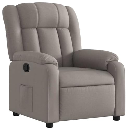 SDWEHO7 Relaxsessel, Fernsehsessel mit Liegefunktion, Polstersessel mit Seitentasche für Wohnzimmer, Schlafzimmer, Büro, 78 x 92 x 98 cm Taupe Stoff von SDWEHO7