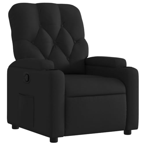 SDWEHO7 Relaxsessel, Fernsehsessel mit Liegefunktion, Polstersessel mit Seitentasche und Getränkehalter für Wohnzimmer, Büro, 74x86.5x93.5 cm Schwarz Stoff von SDWEHO7