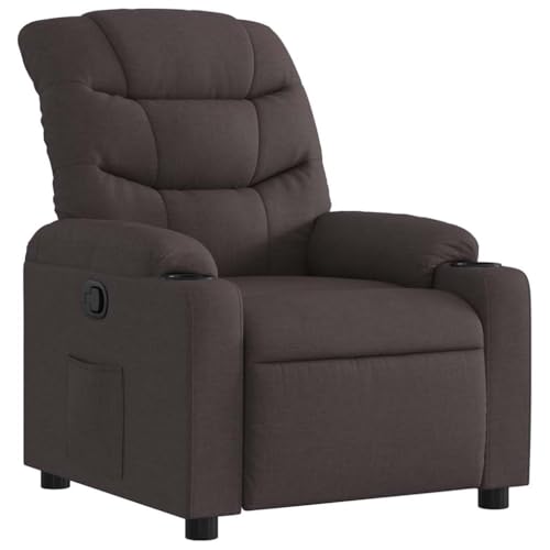 SDWEHO7 Relaxsessel, Fernsehsessel mit Liegefunktion, Polstersessel mit Seitentasche und Getränkehalter für Wohnzimmer, Büro, 75.5x93x99.5 cm Dunkelbraun Stoff SDWEHO7 Relaxsessel, Fernsehsessel mit Liegefunktion, Polstersessel mit Seitentasche und Getränkehalter für Wohnzimmer, Büro, 75.5x93x99.5 cm Dunkelbraun Stoff von SDWEHO7