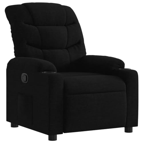 SDWEHO7 Relaxsessel, Fernsehsessel mit Liegefunktion, Polstersessel mit Seitentasche und Getränkehalter für Wohnzimmer, Büro, 75.5x93x99.5 cm Schwarz Stoff SDWEHO7 Relaxsessel, Fernsehsessel mit Liegefunktion, Polstersessel mit Seitentasche und Getränkehalter für Wohnzimmer, Büro, 75.5x93x99.5 cm Schwarz Stoff von SDWEHO7