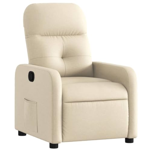 SDWEHO7 Relaxsessel, Fernsehsessel mit Verstellbare Rückenlehne, Polstersessel mit Seitentasche für Wohnzimmer, Schlafzimmer, 66 x 89 x 96 cm Creme Stoff SDWEHO7 Relaxsessel, Fernsehsessel mit Verstellbare Rückenlehne, Polstersessel mit Seitentasche für Wohnzimmer, Schlafzimmer, 66 x 89 x 96 cm Creme Stoff von SDWEHO7