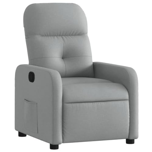 SDWEHO7 Relaxsessel, Fernsehsessel mit Verstellbare Rückenlehne, Polstersessel mit Seitentasche für Wohnzimmer, Schlafzimmer, 66 x 89 x 96 cm Hellgrau Stoff SDWEHO7 Relaxsessel, Fernsehsessel mit Verstellbare Rückenlehne, Polstersessel mit Seitentasche für Wohnzimmer, Schlafzimmer, 66 x 89 x 96 cm Hellgrau Stoff von SDWEHO7