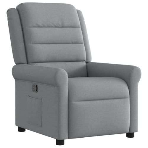 SDWEHO7 Relaxsessel, Fernsehsessel mit Verstellbare Rückenlehne, Polstersessel mit Seitentasche für Wohnzimmer, Schlafzimmer, 73x91.5x102.5 cm Hellgrau Stoff SDWEHO7 Relaxsessel, Fernsehsessel mit Verstellbare Rückenlehne, Polstersessel mit Seitentasche für Wohnzimmer, Schlafzimmer, 73x91.5x102.5 cm Hellgrau Stoff von SDWEHO7