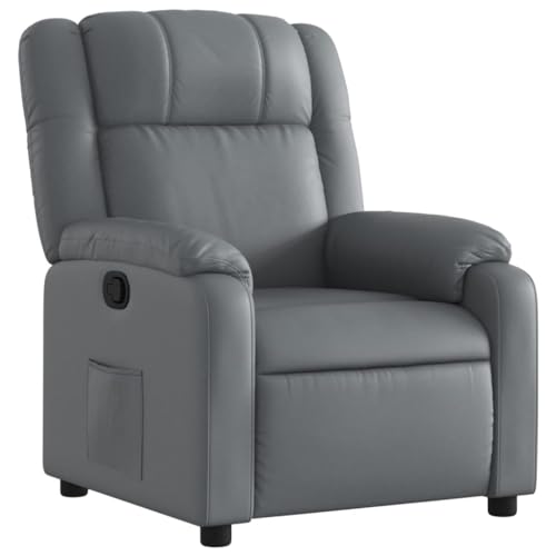 SDWEHO7 Relaxsessel, Fernsehsessel mit Verstellbare Rückenlehne, Polstersessel mit Seitentasche für Wohnzimmer, Schlafzimmer, 77x95x99 cm Grau Kunstleder SDWEHO7 Relaxsessel, Fernsehsessel mit Verstellbare Rückenlehne, Polstersessel mit Seitentasche für Wohnzimmer, Schlafzimmer, 77x95x99 cm Grau Kunstleder von SDWEHO7
