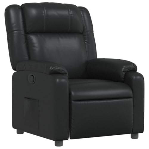 SDWEHO7 Relaxsessel, Fernsehsessel mit Verstellbare Rückenlehne, Polstersessel mit Seitentasche für Wohnzimmer, Schlafzimmer, 77x95x99 cm Schwarz Kunstleder SDWEHO7 Relaxsessel, Fernsehsessel mit Verstellbare Rückenlehne, Polstersessel mit Seitentasche für Wohnzimmer, Schlafzimmer, 77x95x99 cm Schwarz Kunstleder von SDWEHO7