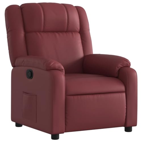 SDWEHO7 Relaxsessel, Fernsehsessel mit Verstellbare Rückenlehne, Polstersessel mit Seitentasche für Wohnzimmer, Schlafzimmer, 77x95x99 cm Weinrot Kunstleder SDWEHO7 Relaxsessel, Fernsehsessel mit Verstellbare Rückenlehne, Polstersessel mit Seitentasche für Wohnzimmer, Schlafzimmer, 77x95x99 cm Weinrot Kunstleder von SDWEHO7
