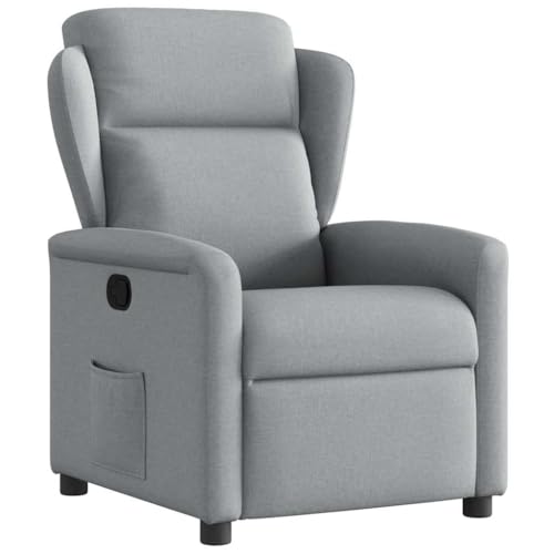 SDWEHO7 Relaxsessel, Fernsehsessel mit Verstellbare Rückenlehne, Polstersessel mit Seitentasche für Wohnzimmer, Schlafzimmer, 78x95x100 cm Hellgrau Stoff SDWEHO7 Relaxsessel, Fernsehsessel mit Verstellbare Rückenlehne, Polstersessel mit Seitentasche für Wohnzimmer, Schlafzimmer, 78x95x100 cm Hellgrau Stoff von SDWEHO7