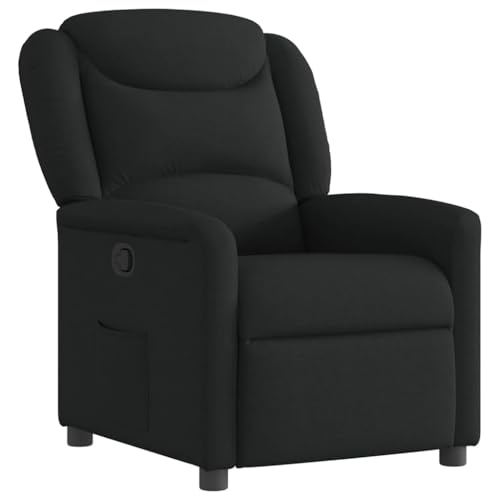 SDWEHO7 Relaxsessel, Fernsehsessel mit Verstellbare Rückenlehne, Polstersessel mit Seitentasche für Wohnzimmer, Schlafzimmer, 78x95x100 cm Schwarz Stoff SDWEHO7 Relaxsessel, Fernsehsessel mit Verstellbare Rückenlehne, Polstersessel mit Seitentasche für Wohnzimmer, Schlafzimmer, 78x95x100 cm Schwarz Stoff von SDWEHO7