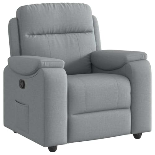 SDWEHO7 Relaxsessel, Fernsehsessel mit Verstellbare Rückenlehne, Polstersessel mit Seitentasche für Wohnzimmer, Schlafzimmer, 96x99x102 cm Hellgrau Stoff SDWEHO7 Relaxsessel, Fernsehsessel mit Verstellbare Rückenlehne, Polstersessel mit Seitentasche für Wohnzimmer, Schlafzimmer, 96x99x102 cm Hellgrau Stoff von SDWEHO7