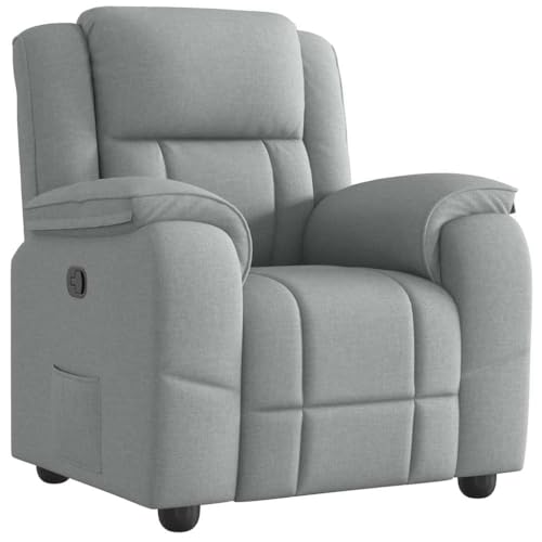 SDWEHO7 Relaxsessel, Fernsehsessel mit Verstellbare Rückenlehne, Polstersessel mit Seitentasche für Wohnzimmer, Schlafzimmer, 96x99x102 cm Hellgrau Stoff SDWEHO7 Relaxsessel, Fernsehsessel mit Verstellbare Rückenlehne, Polstersessel mit Seitentasche für Wohnzimmer, Schlafzimmer, 96x99x102 cm Hellgrau Stoff von SDWEHO7