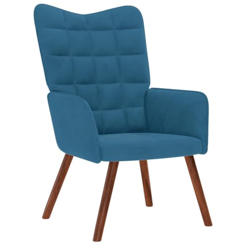 SDWEHO7 Relaxsessel, Gepolsterter Stuhl, Einzelsofa, Clubsessel, Fernsehsessel für Wohnzimmer, Schlafzimmer, Empfangsbereich, 61.5x69x95.5 cm Blau Samt SDWEHO7 Relaxsessel, Gepolsterter Stuhl, Einzelsofa, Clubsessel, Fernsehsessel für Wohnzimmer, Schlafzimmer, Empfangsbereich, 61.5x69x95.5 cm Blau Samt von SDWEHO7