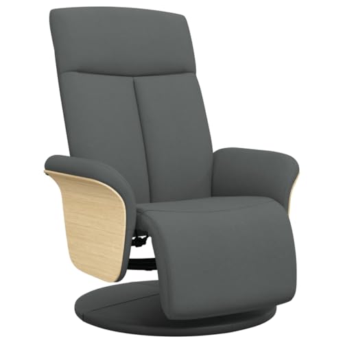 SDWEHO7 Relaxsessel mit Fußteil, Computerstuhl mit Verstellbare Rückenlehne, Office Stuhl Polsterung für Wohnzimmer, Arbeitszimmer, 79x87x104.5 cm Dunkelgrau Stoff von SDWEHO7