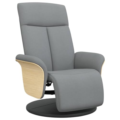 SDWEHO7 Relaxsessel mit Fußteil, Computerstuhl mit Verstellbare Rückenlehne, Office Stuhl Polsterung für Wohnzimmer, Arbeitszimmer, 79x87x104.5 cm Hellgrau Stoff von SDWEHO7