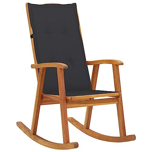 SDWEHO7 Schaukelstuhl mit Anthrazit Kissen, Bequeme Gartensitzplätze für Garten, Pool, Balkon & Terrasse, Robust und langlebig, 57 x 100 x 117 cm Massivholz Akazie SDWEHO7 Schaukelstuhl mit Anthrazit Kissen, Bequeme Gartensitzplätze für Garten, Pool, Balkon & Terrasse, Robust und langlebig, 57 x 100 x 117 cm Massivholz Akazie von SDWEHO7