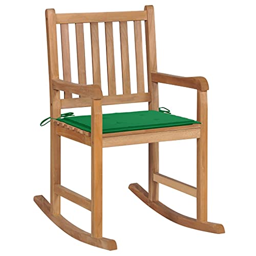 SDWEHO7 Schaukelstuhl mit Grün Kissen, Bequeme Gartensitzplätze für Garten, Balkon & Terrasse, Robust und langlebig, 58 x 92,5 x 106 cm Massivholz Teak SDWEHO7 Schaukelstuhl mit Grün Kissen, Bequeme Gartensitzplätze für Garten, Balkon & Terrasse, Robust und langlebig, 58 x 92,5 x 106 cm Massivholz Teak von SDWEHO7