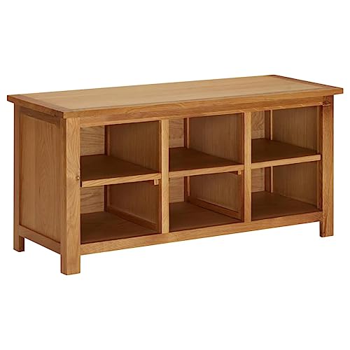 SDWEHO7 Schuhregal Mit 6 Fächern, Schuhbank, Schuhaufbewahrung für Wohnzimmer, Garderobe und Flur, Robust und langlebig, 90x37x45 cm Eiche Massivholz SDWEHO7 Schuhregal Mit 6 Fächern, Schuhbank, Schuhaufbewahrung für Wohnzimmer, Garderobe und Flur, Robust und langlebig, 90x37x45 cm Eiche Massivholz von SDWEHO7