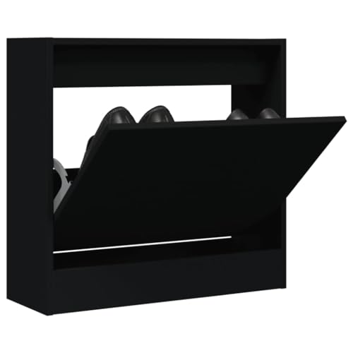 SDWEHO7 Schuhschrank, Schmales platzsparendes Schuhregal für Flur, Schlafzimmer, Eingang, Robust und langlebig, Schwarz 60x21x57 cm Holzwerkstoff SDWEHO7 Schuhschrank, Schmales platzsparendes Schuhregal für Flur, Schlafzimmer, Eingang, Robust und langlebig, Schwarz 60x21x57 cm Holzwerkstoff von SDWEHO7
