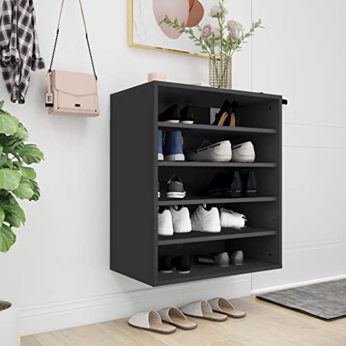 SDWEHO7 Schuhschrank, Schuhaufbewahrung mit 5 Fächern für Schrank, Eingang, Schlafzimmer, Robust und langlebig, Schwarz 60x35x70 cm Holzwerkstoff SDWEHO7 Schuhschrank, Schuhaufbewahrung mit 5 Fächern für Schrank, Eingang, Schlafzimmer, Robust und langlebig, Schwarz 60x35x70 cm Holzwerkstoff von SDWEHO7