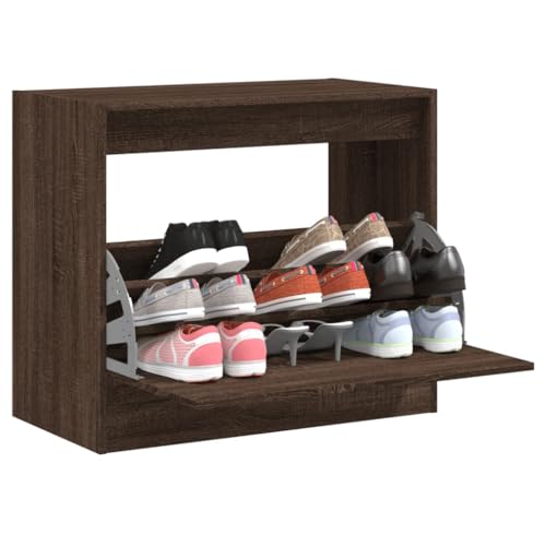 SDWEHO7 Schuhschrank mit 1 Klappe und 3 Fächern, Schuhaufbewahrung für Wohnzimmer, Garderobe und Flur, Robust und langlebig, Braun Eichen-Optik 80x42x69 cm Holzwerkstoff SDWEHO7 Schuhschrank mit 1 Klappe und 3 Fächern, Schuhaufbewahrung für Wohnzimmer, Garderobe und Flur, Robust und langlebig, Braun Eichen-Optik 80x42x69 cm Holzwerkstoff von SDWEHO7