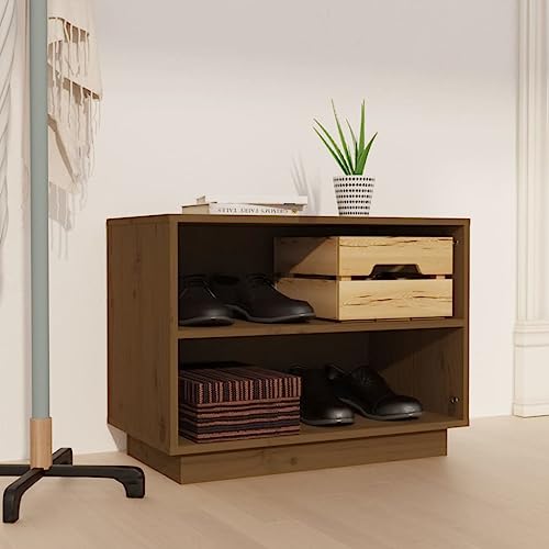 SDWEHO7 Schuhschrank mit 2 Fächern, Schuhaufbewahrung für Wohnzimmer, Garderobe und Flur, Robust und langlebig, Honigbraun 60x34x45 cm Massivholz Kiefer SDWEHO7 Schuhschrank mit 2 Fächern, Schuhaufbewahrung für Wohnzimmer, Garderobe und Flur, Robust und langlebig, Honigbraun 60x34x45 cm Massivholz Kiefer von SDWEHO7