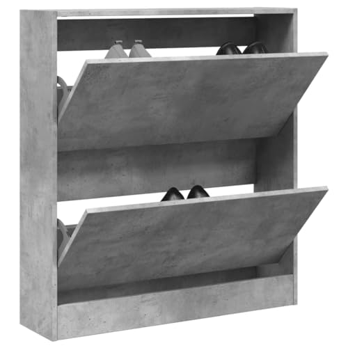 SDWEHO7 Schuhschrank mit 2 Schuhkippern, Schmales platzsparendes Schuhregal für Flur, Schlafzimmer, Eingang, Betongrau 80x21x87,5 cm Holzwerkstoff SDWEHO7 Schuhschrank mit 2 Schuhkippern, Schmales platzsparendes Schuhregal für Flur, Schlafzimmer, Eingang, Betongrau 80x21x87,5 cm Holzwerkstoff von SDWEHO7