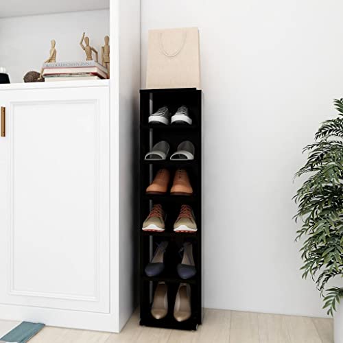 SDWEHO7 Schuhschrank mit 6 Fächern, Schuhaufbewahrung für Wohnzimmer, Garderobe und Flur, Robust und langlebig, platzsparendes, Schwarz 27,5x27x102 cm Holzwerkstoff SDWEHO7 Schuhschrank mit 6 Fächern, Schuhaufbewahrung für Wohnzimmer, Garderobe und Flur, Robust und langlebig, platzsparendes, Schwarz 27,5x27x102 cm Holzwerkstoff von SDWEHO7