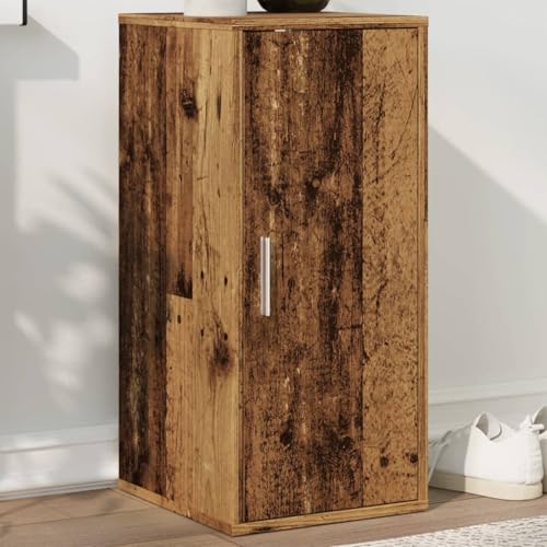 SDWEHO7 Schuhschrank mit Tür, Schuhaufbewahrung mit 5 Fächern für Schrank, Eingang, Schlafzimmer, Robust und langlebig, Altholz-Optik 32x35x70 cm Holzwerkstoff von SDWEHO7