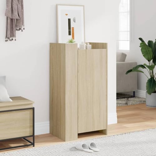 SDWEHO7 Schuhschrank mit Tür, Schuhaufbewahrung mit 6 Ablagen für Flur, Schrank, Eingang, Schlafzimmer, Robust und langlebig, Sonoma-Eiche 52x37,5x100 cm Holzwerkstoff SDWEHO7 Schuhschrank mit Tür, Schuhaufbewahrung mit 6 Ablagen für Flur, Schrank, Eingang, Schlafzimmer, Robust und langlebig, Sonoma-Eiche 52x37,5x100 cm Holzwerkstoff von SDWEHO7