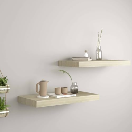 SDWEHO7 Schweberegale 2er-Set, Duschablage, Aufbewahrungsregal für Router, Bücher, Lautsprecher, Mediaplayer, Leicht zu reinigen, Eichefarben 50x23x3,8cm MDF SDWEHO7 Schweberegale 2er-Set, Duschablage, Aufbewahrungsregal für Router, Bücher, Lautsprecher, Mediaplayer, Leicht zu reinigen, Eichefarben 50x23x3,8cm MDF von SDWEHO7