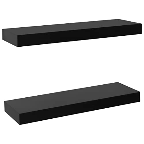 SDWEHO7 Schweberegale 2er-Set, Duschablage, Aufbewahrungsregal für Router, Bücher, Lautsprecher, Mediaplayer, Leicht zu reinigen, Schwarz 40 x 20 x 3,8 cm MDF SDWEHO7 Schweberegale 2er-Set, Duschablage, Aufbewahrungsregal für Router, Bücher, Lautsprecher, Mediaplayer, Leicht zu reinigen, Schwarz 40 x 20 x 3,8 cm MDF von SDWEHO7