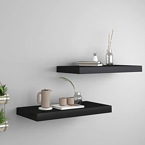 SDWEHO7 Schweberegale 2er-Set, Duschablage, Aufbewahrungsregal für Router, Bücher, Lautsprecher, Mediaplayer, Leicht zu reinigen, Schwarz 50x23x3,8 cm MDF SDWEHO7 Schweberegale 2er-Set, Duschablage, Aufbewahrungsregal für Router, Bücher, Lautsprecher, Mediaplayer, Leicht zu reinigen, Schwarz 50x23x3,8 cm MDF von SDWEHO7