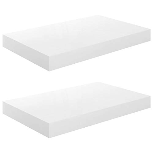 SDWEHO7 Schweberegale 2er-Set, Wandregale, Aufbewahrungsregal für Badezimmer, Wohnzimmer, Schlafzimmer, maximale Belastung 5 kg, Hochglanz-Weiß 40x23x3,8 cm MDF SDWEHO7 Schweberegale 2er-Set, Wandregale, Aufbewahrungsregal für Badezimmer, Wohnzimmer, Schlafzimmer, maximale Belastung 5 kg, Hochglanz-Weiß 40x23x3,8 cm MDF von SDWEHO7