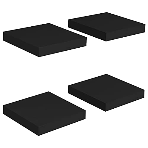 SDWEHO7 Schweberegale 4er-Set, Duschablage, Aufbewahrungsregal für Router, Bücher, Lautsprecher, Mediaplayer, Leicht zu reinigen, Schwarz 23x23,5x3,8cm MDF SDWEHO7 Schweberegale 4er-Set, Duschablage, Aufbewahrungsregal für Router, Bücher, Lautsprecher, Mediaplayer, Leicht zu reinigen, Schwarz 23x23,5x3,8cm MDF von SDWEHO7