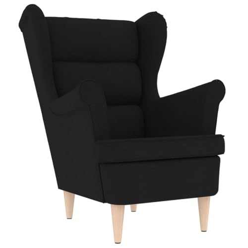 SDWEHO7 Sessel, Gepolsterter Akzentstuhl mit Kissen, Lesesessel, Einzelsofa für Schlafzimmer, Wohnzimmer, Büro, Robust und langlebig, 74x84x100 cm Schwarz Stoff SDWEHO7 Sessel, Gepolsterter Akzentstuhl mit Kissen, Lesesessel, Einzelsofa für Schlafzimmer, Wohnzimmer, Büro, Robust und langlebig, 74x84x100 cm Schwarz Stoff von SDWEHO7