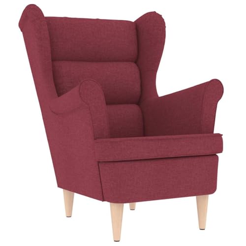 SDWEHO7 Sessel, Gepolsterter Akzentstuhl mit Kissen, Lesesessel, Einzelsofa für Schlafzimmer, Wohnzimmer, Büro, Robust und langlebig, 74x84x100 cm Weinrot Stoff von SDWEHO7
