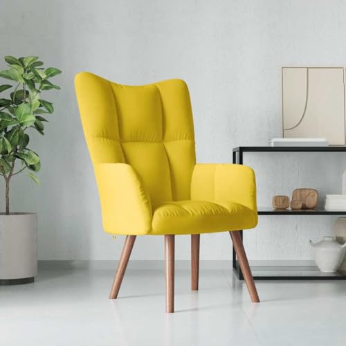 SDWEHO7 Sessel, Gepolsterter Stuhl, Einzelsofa, Clubsessel, Fernsehsessel für Wohnzimmer, Schlafzimmer, Empfangsbereich, 61.5 x 69 x 95.5 cm Senfgelb Samt SDWEHO7 Sessel, Gepolsterter Stuhl, Einzelsofa, Clubsessel, Fernsehsessel für Wohnzimmer, Schlafzimmer, Empfangsbereich, 61.5 x 69 x 95.5 cm Senfgelb Samt von SDWEHO7