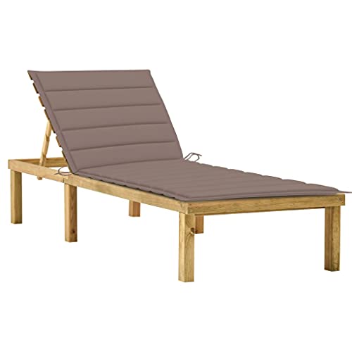 SDWEHO7 Sonnenliege mit Verstellbarer Rückenlehne & Auflage, Garten Liegestuhl Gartenliege Outdoor Liege für Garten Terrasse, 200 x 70 x (31.5-77) cm Imprägniertes Kiefernholz von SDWEHO7
