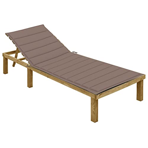 SDWEHO7 Sonnenliege mit Verstellbarer Rückenlehne & Auflage, Garten Liegestuhl Gartenliege Outdoor Liege für Garten Terrasse, 200 x 70 x (31.5-77) cm Kiefernholz von SDWEHO7