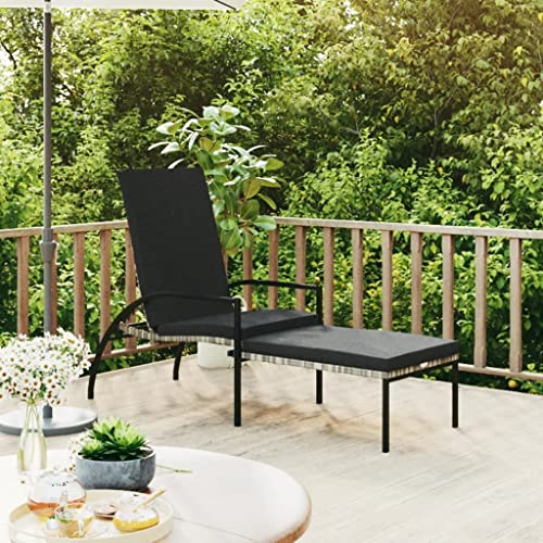 SDWEHO7 Sonnenliege mit Verstellbarer Rückenlehne & Auflage, Garten Liegestuhl Gartenliege Outdoor Liege für Garten Terrasse, PE-Rattan Grau SDWEHO7 Sonnenliege mit Verstellbarer Rückenlehne & Auflage, Garten Liegestuhl Gartenliege Outdoor Liege für Garten Terrasse, PE-Rattan Grau von SDWEHO7