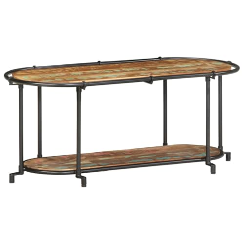 SDWEHO7 TV-Regal mit 2 Einlegeböden, Fernsehtisch für Wohnzimmer, Schlafzimmer, Büro, Robust und langlebig, Leicht zu reinigen, 100 x 42 x 40 cm Altholz Massiv von SDWEHO7