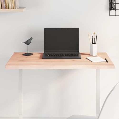 SDWEHO7 Tischplatte Bürotischplatte Holzplatte Ersatztisch Platte Holztischplatte Esstischplatte für Heimwerker, Arbeitsplatten & Tische, 80x40x2 cm Massivholz Eiche Unbehandelt Baumkante von SDWEHO7