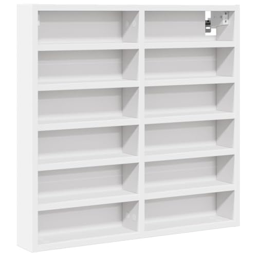 SDWEHO7 Vitrinenschrank mit 12 offenen Fächern, Hängevitrine, Dekoratives Wanddisplayregal für Wohnzimmer, Flur, Büro, Weiß 60x8,5x58 cm Holzwerkstoff SDWEHO7 Vitrinenschrank mit 12 offenen Fächern, Hängevitrine, Dekoratives Wanddisplayregal für Wohnzimmer, Flur, Büro, Weiß 60x8,5x58 cm Holzwerkstoff von SDWEHO7