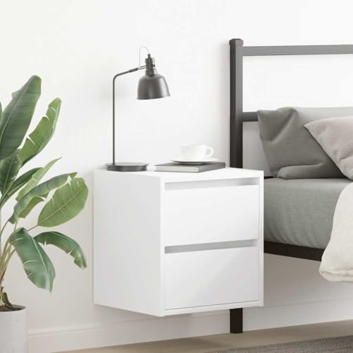 SDWEHO7 Wand-Nachttisch 2er Set, Side Table mit 2 Schubladen, Kaffeetisch, Beistelltisch für Schlafzimmer, Weiß 38x34x40 cm Holzwerkstoff SDWEHO7 Wand-Nachttisch 2er Set, Side Table mit 2 Schubladen, Kaffeetisch, Beistelltisch für Schlafzimmer, Weiß 38x34x40 cm Holzwerkstoff von SDWEHO7