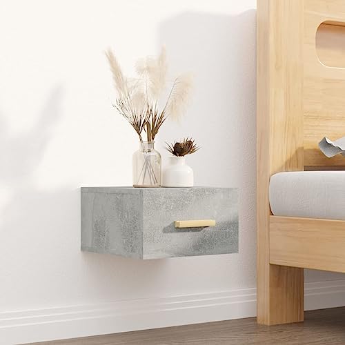 SDWEHO7 Wand-Nachttische, Wandregal mit 1 Schublade, Nachtregal für Mobiltelefon, Nachttisch hängende für Schlafzimmer, Nachtschrank, Betongrau 35x35x20 cm SDWEHO7 Wand-Nachttische, Wandregal mit 1 Schublade, Nachtregal für Mobiltelefon, Nachttisch hängende für Schlafzimmer, Nachtschrank, Betongrau 35x35x20 cm von SDWEHO7