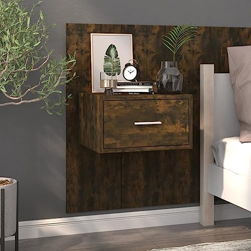 SDWEHO7 Wand-Nachttische, Wandregal mit Schublade, Nachtregal für Mobiltelefon, Nachttisch hängende für Schlafzimmer, Nachtschrank zur Wandmontage, 48,5 x 32,5 x 80 cm Räuchereiche SDWEHO7 Wand-Nachttische, Wandregal mit Schublade, Nachtregal für Mobiltelefon, Nachttisch hängende für Schlafzimmer, Nachtschrank zur Wandmontage, 48,5 x 32,5 x 80 cm Räuchereiche von SDWEHO7